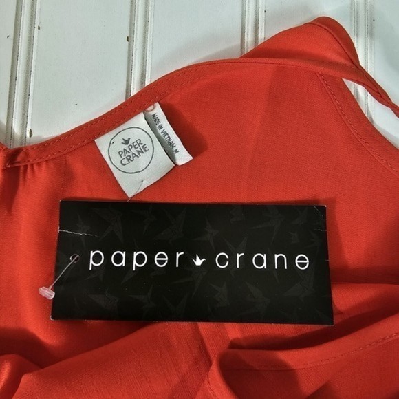 Paper Crane Tank Top‎ Women's Size Medium Red Summer Casual - Picture 7 of 12